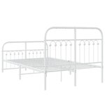 vidaXL Cadre de lit métal sans matelas et pied de lit blanc 120x190 cm