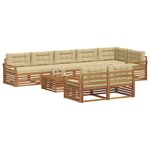 vidaXL Ensemble de canapés d'extérieur 9 Pièces Naturel et Beige