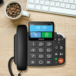 Maxcom mm42d - téléphone fixe avec carte sim 4g adapté senior