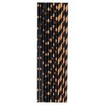 Paille papier noir & or x24 - draeger paris