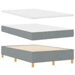 vidaXL Lit à ressorts avec matelas Gris clair 120 x 190 cm tissu