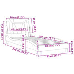 vidaXL Cadre de lit avec LED sans matelas noir et blanc 80x200 cm