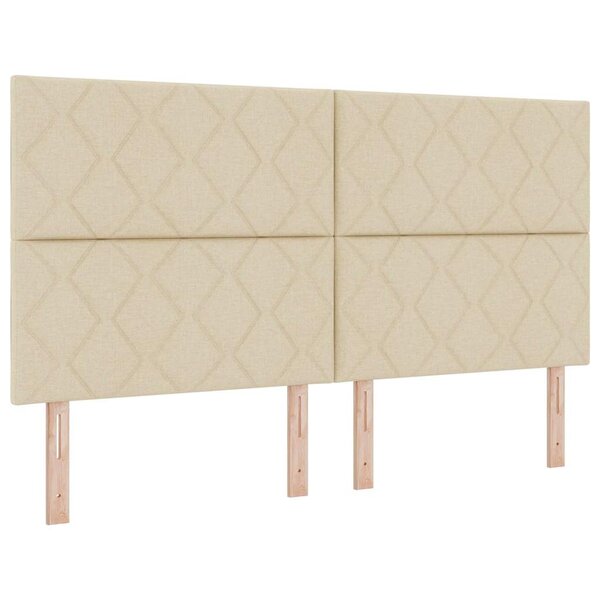 vidaXL Lit à ressorts avec matelas Crème 180 x 200 cm tissu