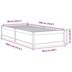 vidaXL Cadre de lit sans matelas 90x190 cm bois de pin massif
