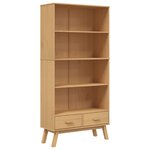 vidaXL Bibliothèque à 4 niveaux OLDEN marron bois de pin massif