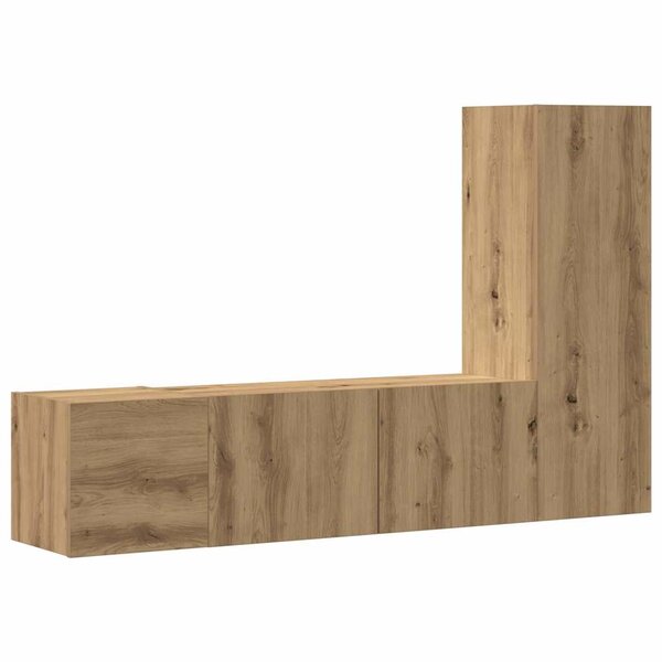 vidaXL Meubles TV muraux 3 Pièces chêne artisanal bois d'ingénierie