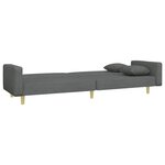 vidaXL Canapé-lit à 2 places avec repose-pied gris foncé tissu