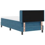 Lit Box Spring vidaXL avec Matelas Bleu Foncé 90x200 cm Velours