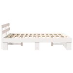 vidaXL Cadre de lit Blanc 150 x 200 cm Bois massif en pin