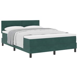 vidaXL Lit à ressorts avec matelas Vert foncé 140 x 200 cm Velours