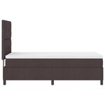 vidaXL Lit à ressorts avec matelas et lumière LED - Marron foncé  90 x 200 cm  tissu