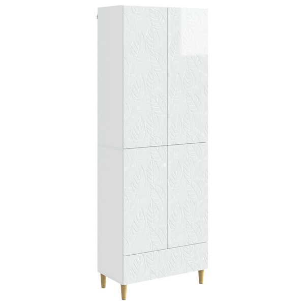 vidaXL Ensemble de Meubles 2 Pièces Blanc brillant Bois d'ingénierie