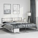vidaXL Cadre de lit métal sans matelas avec pied de lit noir 183x213cm