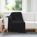 vidaXL Jeté Noir 150 x 130 cm Toison