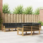 vidaXL Ensemble de canapés d'extérieur 6 Pièces Blanc et anthracite