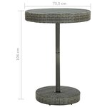 vidaXL Ensemble de bar de jardin 5 Pièces et coussins Résine tressée Gris