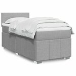 vidaXL Sommier à lattes de lit avec matelas gris clair 80x200 cm tissu