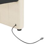 vidaXL Lit avec éclairage USB Crème Tissu 90x200 cm
