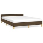 vidaXL Cadre de lit sans matelas marron foncé 140x190 cm tissu