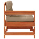vidaXL Canapé d'angle de jardin Bois de pin massif Brun cire
