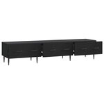 vidaXL Meuble TV avec tiroir Noir 147 x 34 5 x 30 cm Bois d'ingénierie