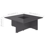 vidaXL Table basse Gris brillant 79 5x79 5x30 cm Aggloméré