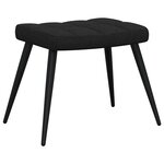 vidaXL Chaise de relaxation avec tabouret Noir Tissu