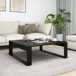 vidaXL Table basse Noir 100x100x35 cm Bois d’ingénierie