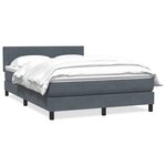 vidaXL Sommier à lattes de lit et matelas gris foncé 140x220cm velours
