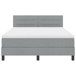 vidaXL Lit Box Spring avec Matelas & Lumière LED Gris Clair 140x190 cm Tissu