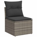 vidaXL Salon de jardin 11 Pièces avec coussins gris clair résine tressée