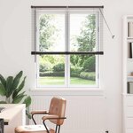 vidaXL Store de Fenêtre avec des rideaux Noir Aluminium