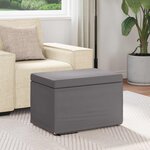 vidaXL Tabouret Gris Cuir Synthétique et Bois Composite