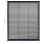 vidaXL Moustiquaire plissée pour fenêtre Aluminium Anthracite 60x80 cm