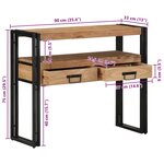 vidaXL Table console Marron 90 x 33 x 75 cm Bois d'acacia massif