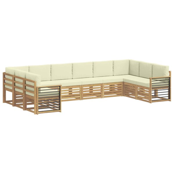vidaXL Ensemble de canapés d'extérieur 10 pc Blanc et crème Polyester