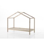 Dallas Lit cabane 90X200cm Naturel + Tente textile Papillon