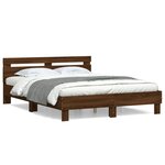 vidaXL Cadre de lit avec tête de lit chêne marron 140x190 cm