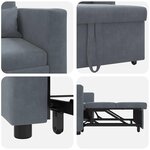 vidaXL Canapé Lit Simple Gris foncé 90 x 165 x 87 cm Velours