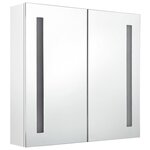 vidaXL Armoire de salle de bain à miroir LED Blanc brillant 62x14x60cm