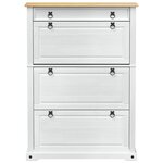 vidaXL Cabinet à chaussures Corona Blanc 99 x 32 x 138 cm Pin massif