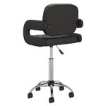 vidaXL Chaise pivotante de salle à manger Noir Similicuir