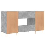 Bureau table poste de travail meuble d'ordinateur informatique étude 140 x 50 x 75 cm bois d'ingénierie gris 02_0023840