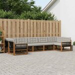 vidaXL Ensemble de canapés d'extérieur 7 Pièces Naturel et gris clair