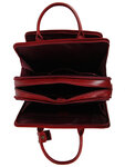 Porte ordinateur Premium en cuir - KATANA - 14 pouces - 3 compartiments - L39.0 x H29.5 x P13.0 cm- 31044-Rouge