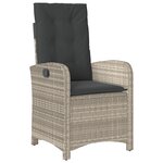 vidaXL Ensemble de salle à manger de jardin de 5 pièces avec coussins gris clair en rattan poly