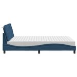 vidaXL Lit avec matelas bleu 120x200 cm tissu