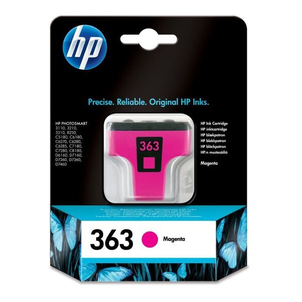 Hp 363 cartouche d'encre magenta authentique pour hp photosmart c5190/c6180/c6270/c7280 (c8772ee)