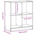 vidaXL Bibliothèque blanc 68 5x32x75 cm bois d'ingénierie