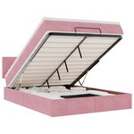 vidaXL Cadre de lit ottoman avec matelas rose 140x190 cm velours